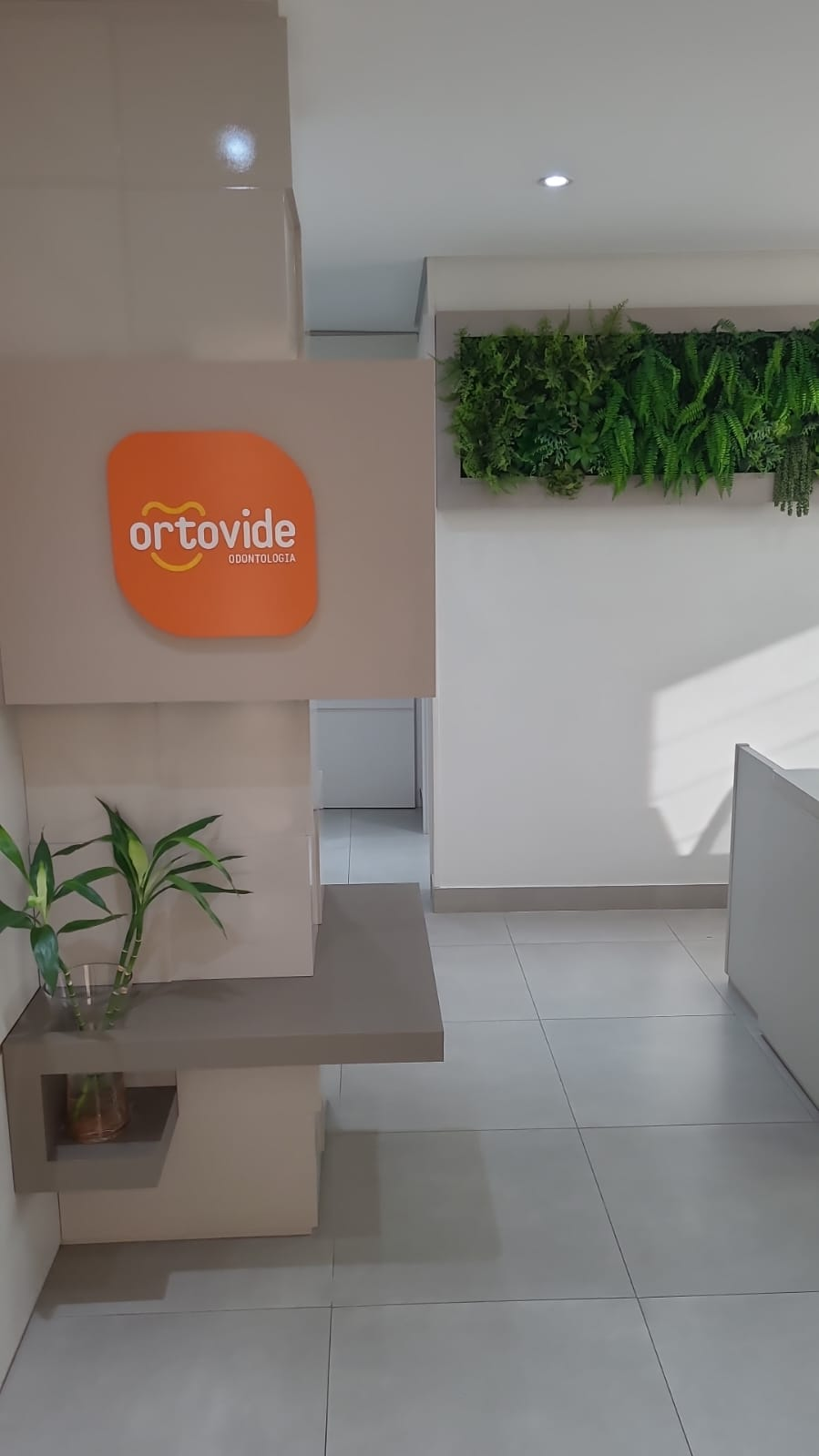 Ambiente da clínica com plantas